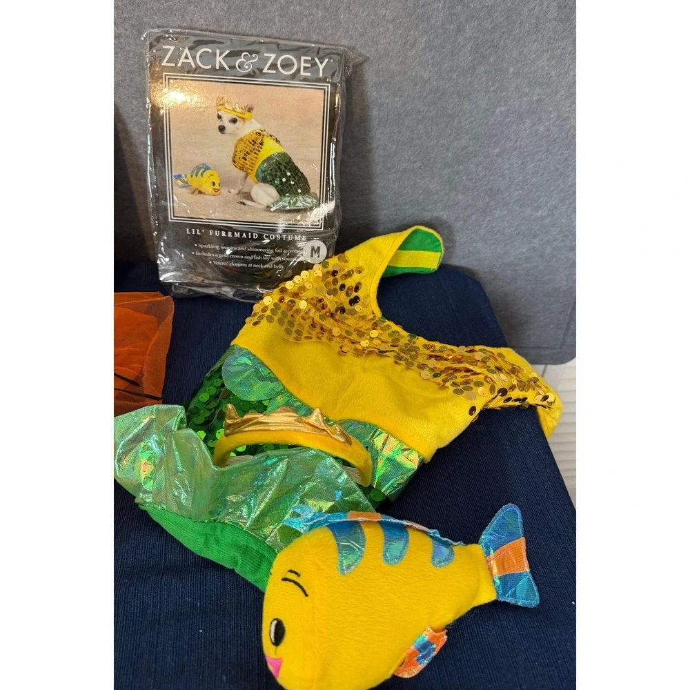 Small Breed Dog Halloween Costumes M Mermaid Witch Bee Hat Zack & Zoey Casual